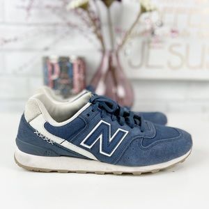 New Balance 696 Blue Suede Sneakers Size 7.5